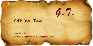 Güns Tea névjegykártya